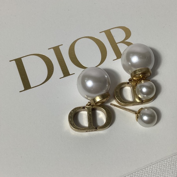 Dior Pearl and Gold Earrings - Picture 1 of 2